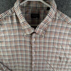 Paul & Shark Button Up Shirt Men 3XB Big Plaid Colorful Long Sleeve Pocket Adult